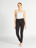 Skinny jeans met hoge taille ZWART - Kiabi