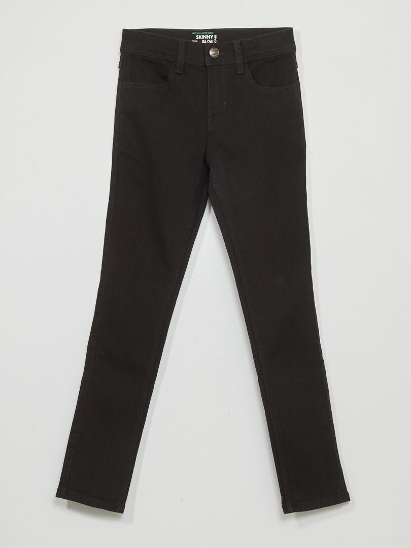 Skinny jeans met verstelbare taille ZWART - Kiabi
