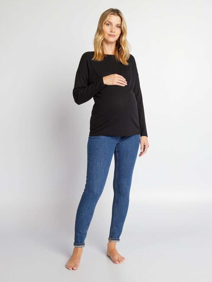 POSHGLAM Zwangerschapsjeans voor dames, over buik, comfortabel, stretch, boyfriend-jeans, losse zwangerschapsbroek, S-XXL, S