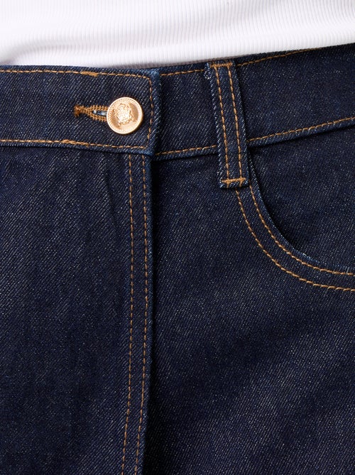 Skort en denim taille haute - Kiabi