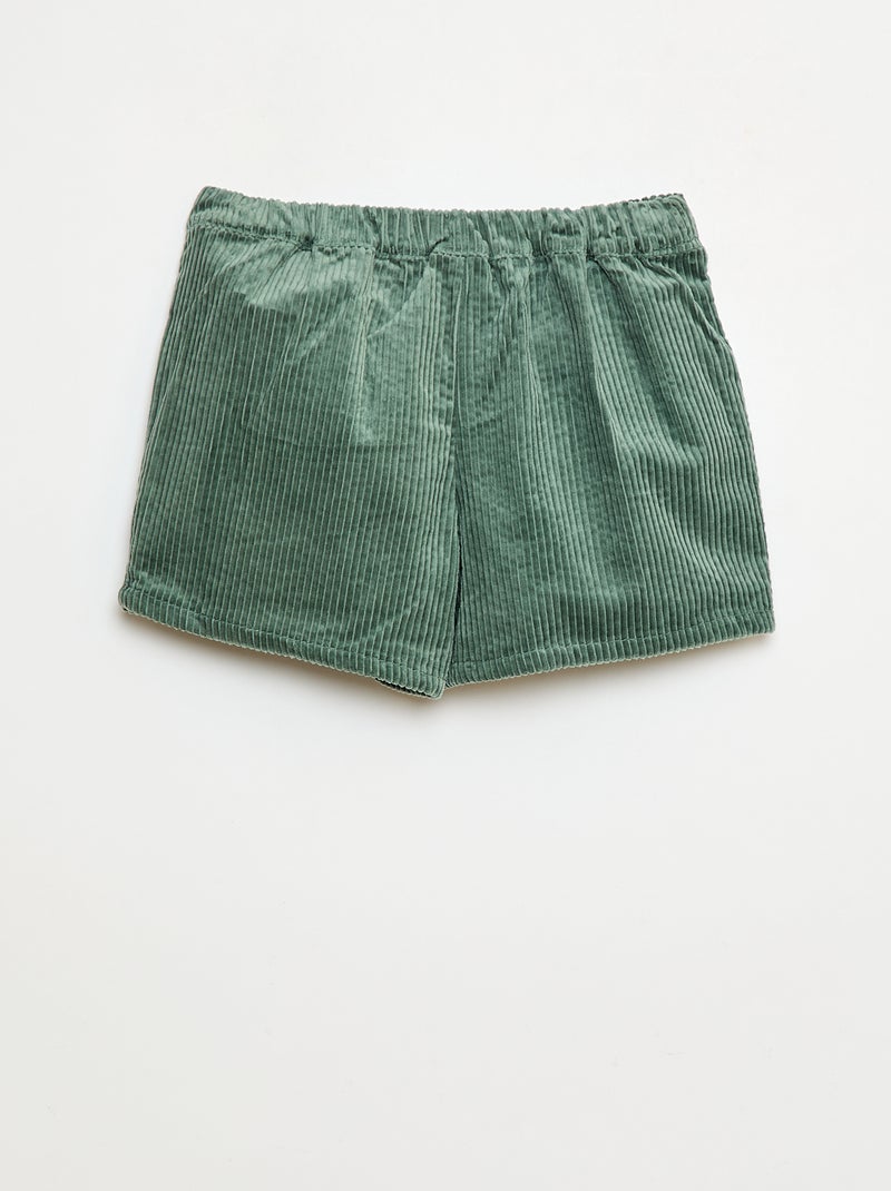 Skort van katoenen fluweel Groen - Kiabi