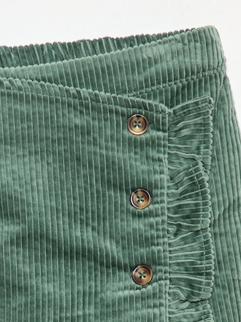 Skort van katoenen fluweel Groen - Kiabi