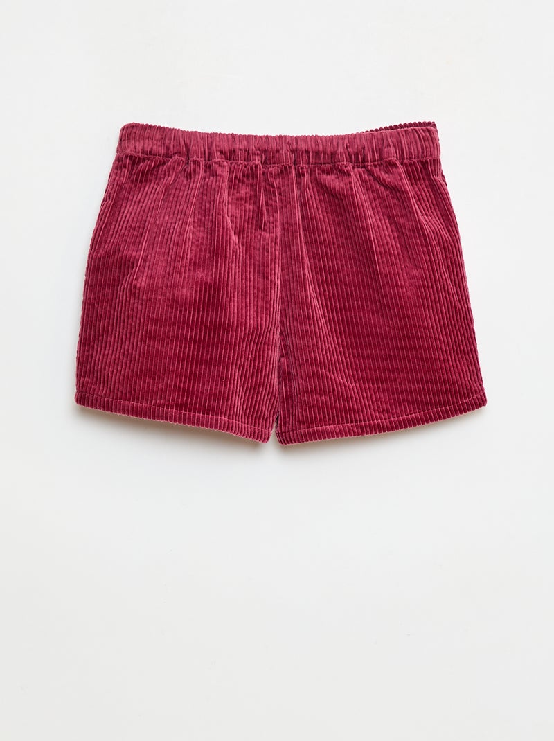Skort van katoenen fluweel rood - Kiabi