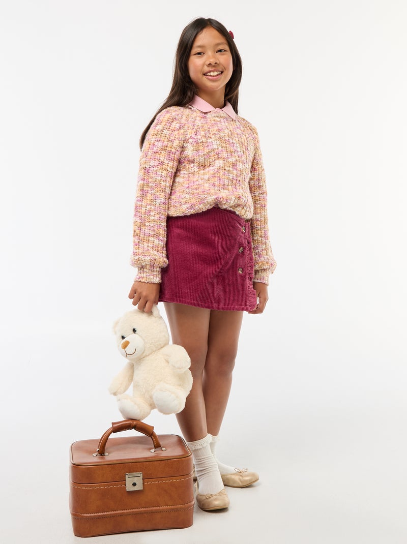 Skort van katoenen fluweel rood - Kiabi