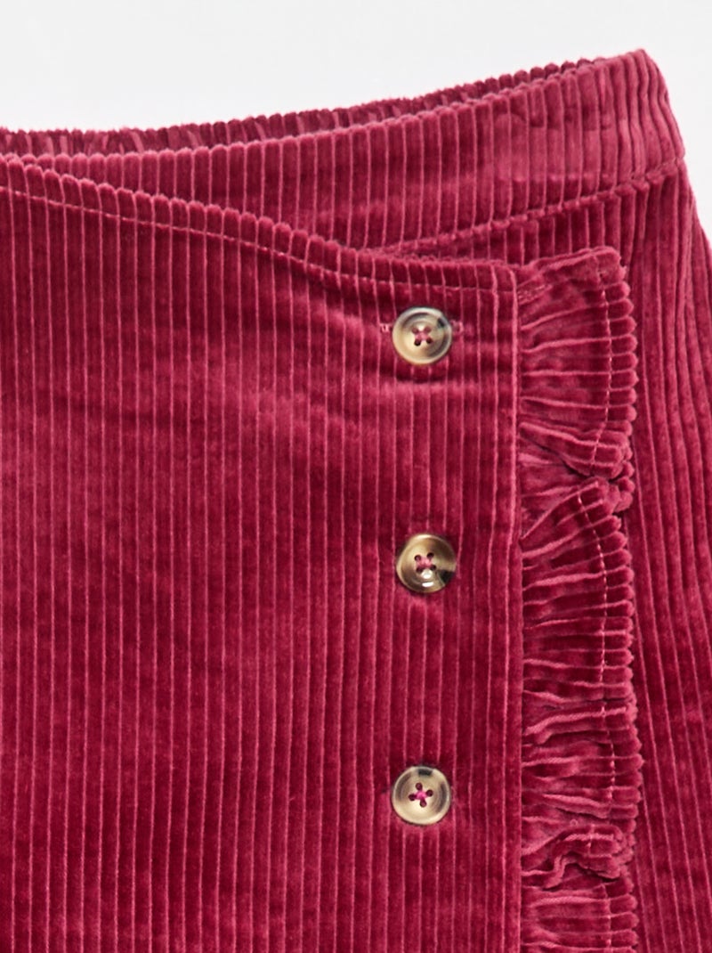 Skort van katoenen fluweel rood - Kiabi