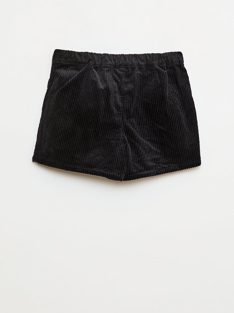 Skort van katoenen fluweel zwart - Kiabi