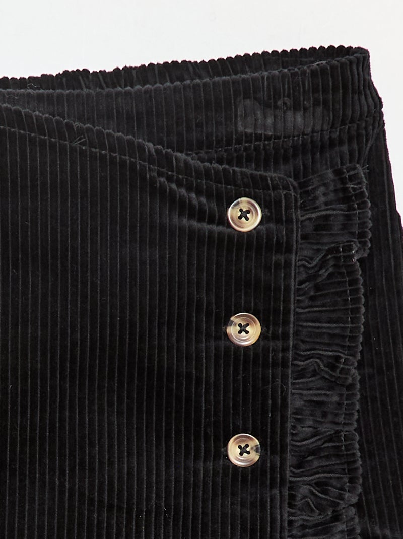 Skort van katoenen fluweel zwart - Kiabi