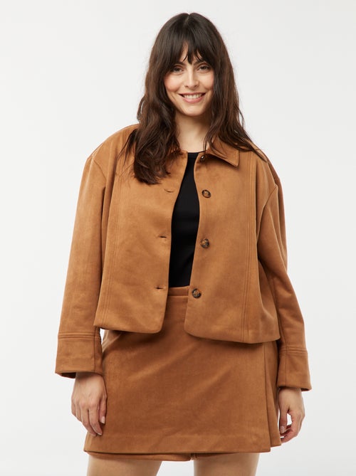 Skort van suédine met hoge taille - Kiabi