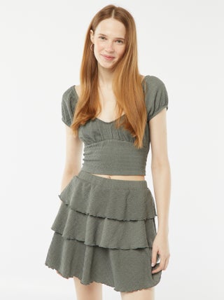 Skort van wafelstof