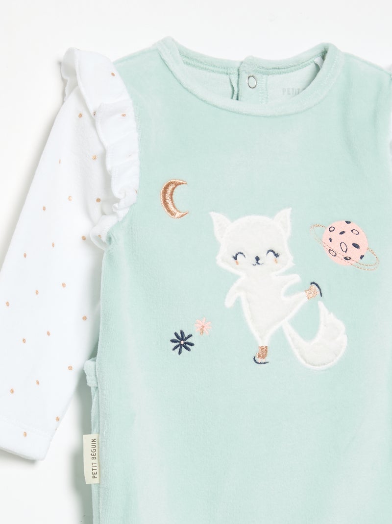 Slaappakje 'Petit Béguin' met ruches op de schouders Groen - Kiabi