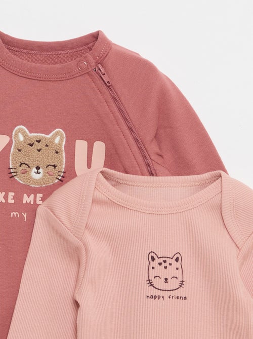 Slaappakje van lichte fleece en rompertje - Kiabi