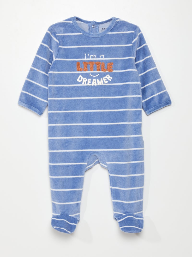 Slaappakje van velours BLAUW - Kiabi