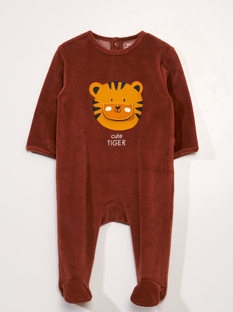 Slaappakje van velours ROOD - Kiabi