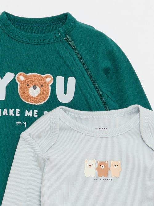 Slaappakje van warme fleece en rompertje - Kiabi