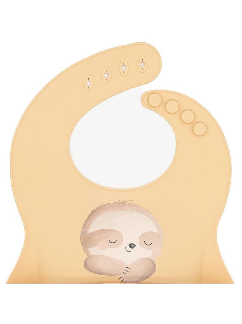 Slabbetje met opvangbakje van siliconen - dieren Beige - Kiabi