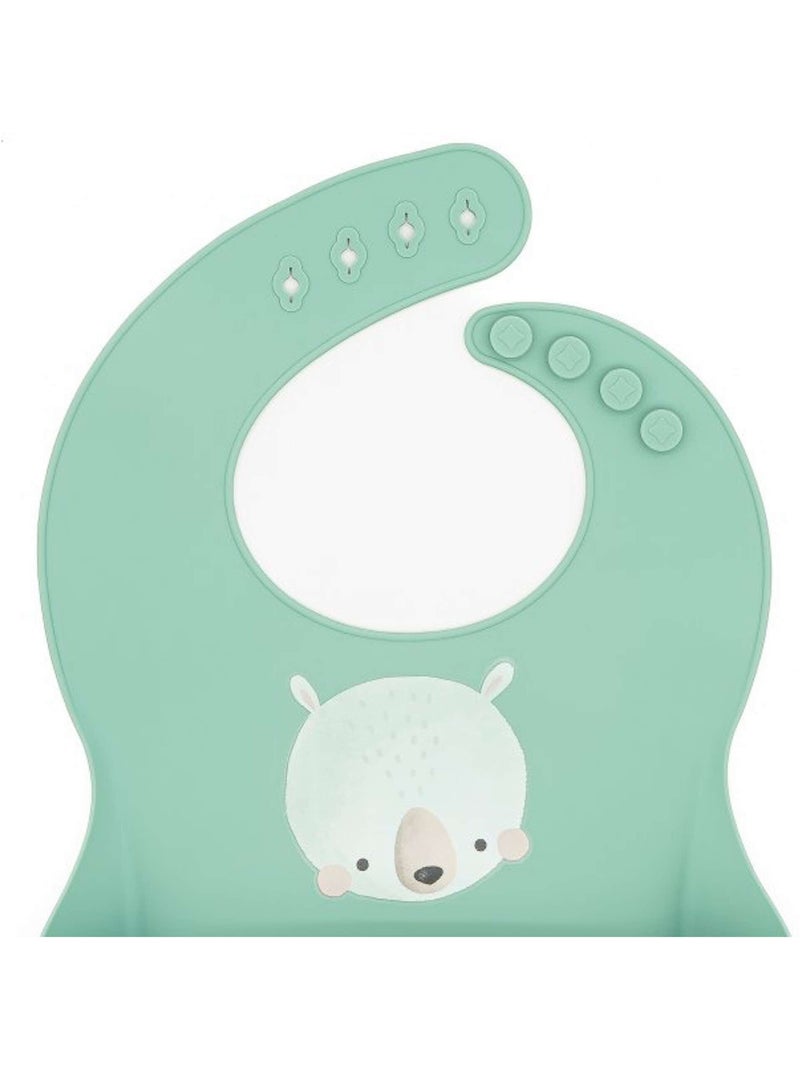 Slabbetje met opvangbakje van siliconen - dieren Blauw - Kiabi