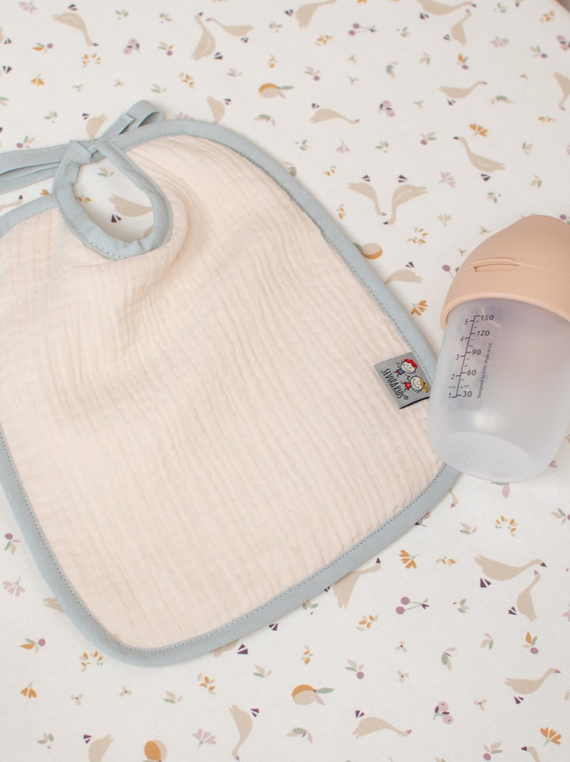 Slabbetje om te strikken van katoenen mousseline, jeanne Beige - Kiabi