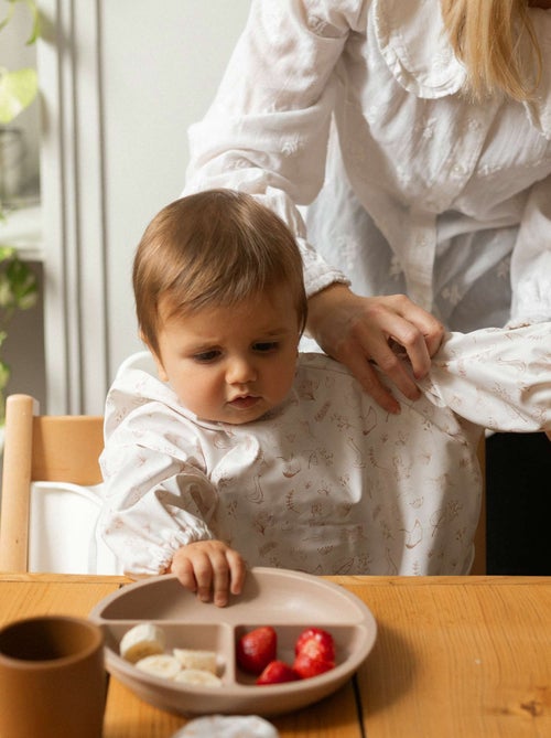 Slabbetje-schort met lange mouwen voor baby - Kiabi Slabbetje-schort met lange mouwen voor baby - Kiabi
