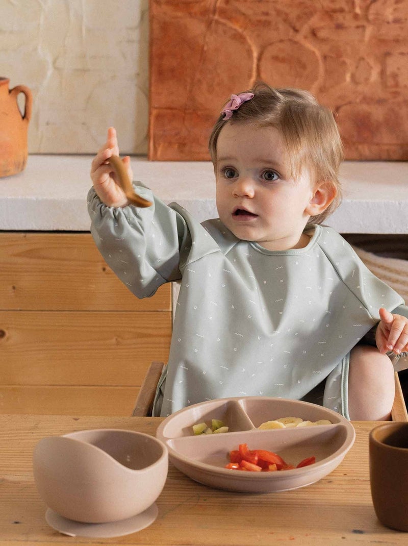 Slabbetje-schort met opvangbak voor baby Groen - Kiabi