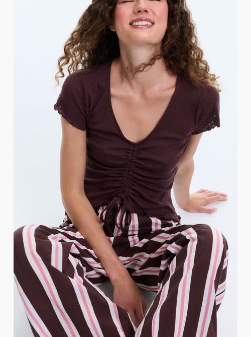 Sleep mode gestreepte pyjamaset met korte mouwen penti - Kiabi Sleep mode gestreepte pyjamaset met korte mouwen penti - Kiabi