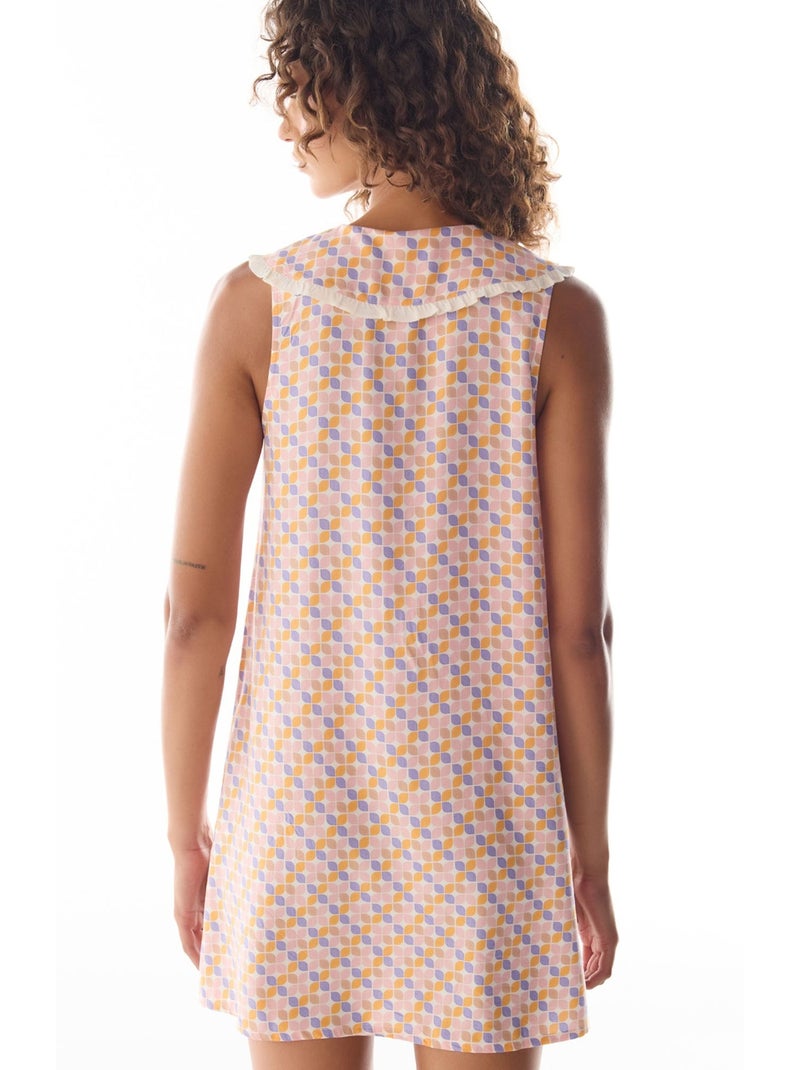 Sleep mode nuisette à motif rétro et volants penti Lavande - Kiabi