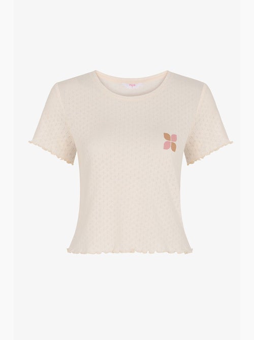 Sleep mode pointel t-shirt met korte mouwen pyjamatop penti - Kiabi Sleep mode pointel t-shirt met korte mouwen pyjamatop penti - Kiabi