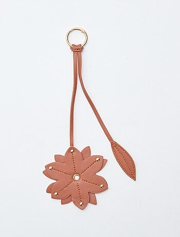 Sleutelhanger bloem in imitatieleer