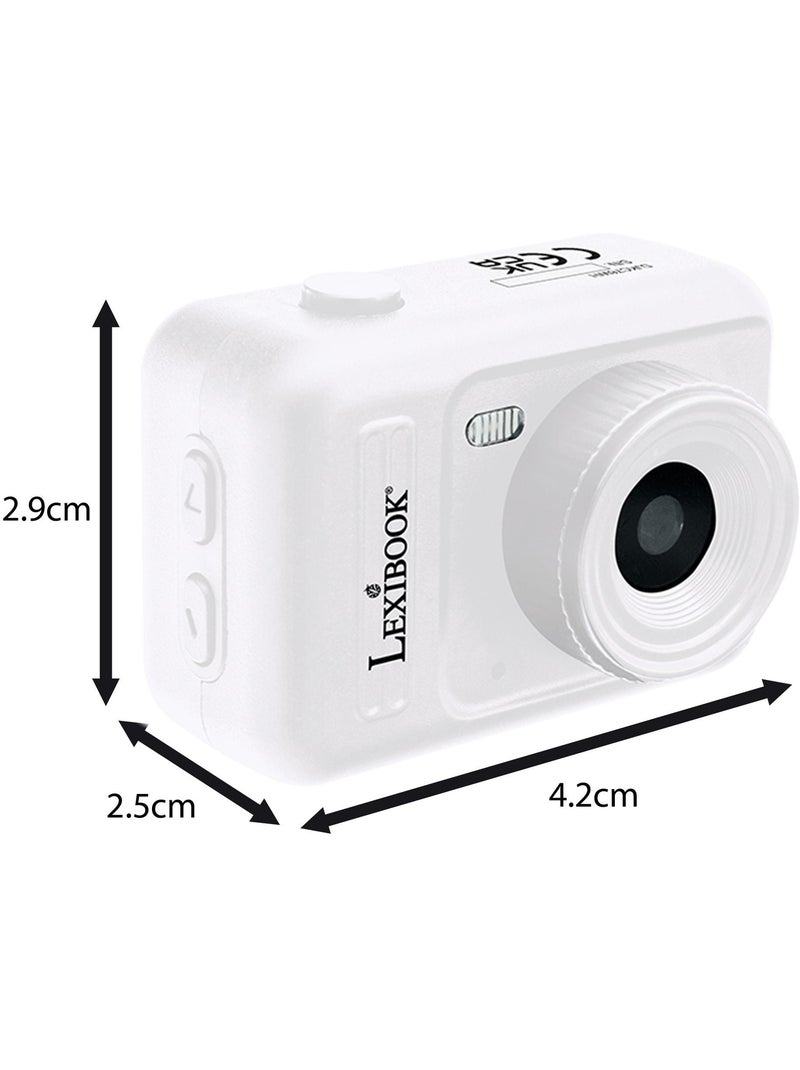 Sleutelhanger miniatuur digitale camera wit met ingebouwd flashgeheugen Wit - Kiabi