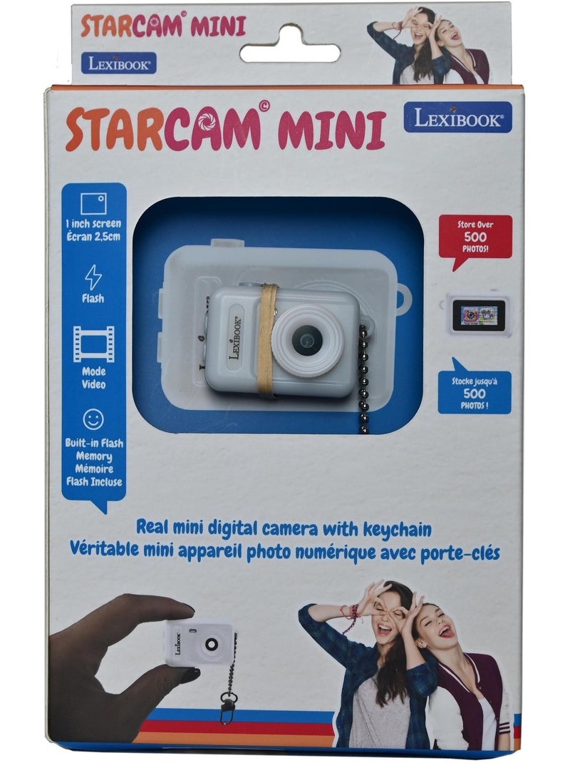 Sleutelhanger miniatuur digitale camera wit met ingebouwd flashgeheugen Wit - Kiabi