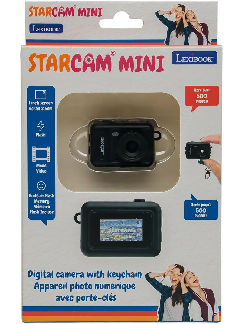 Sleutelhanger miniatuur digitale camera zwart met ingebouwd flashgeheugen Zwart - Kiabi