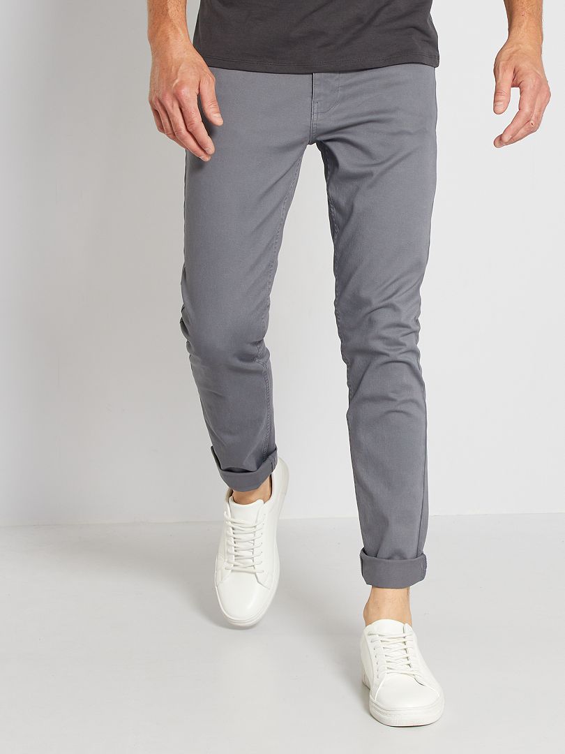 Slim-fit 5-pocket jeans - L32 GRIJS - Kiabi