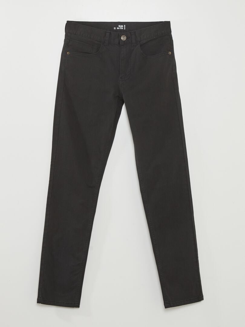 Slim-fit 5-pocket jeans - L32 ZWART - Kiabi