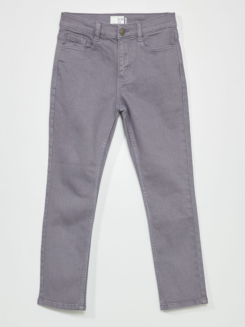 Slim-fit 5-pocket-jeans GRIJS - Kiabi