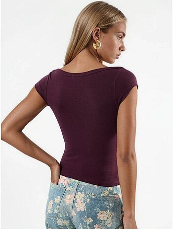 Slim-fit blouse met boothals busem