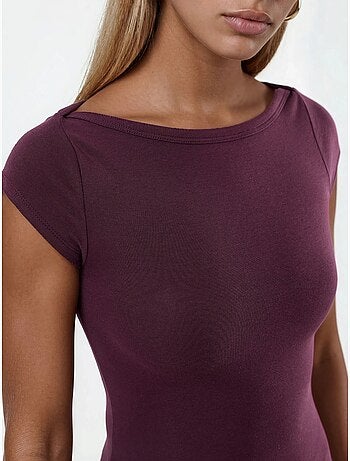 Slim-fit blouse met boothals busem