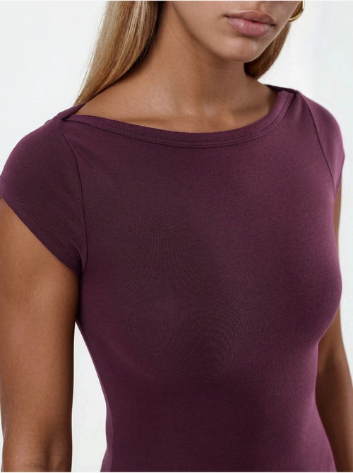 Slim-fit blouse met boothals busem - Kiabi