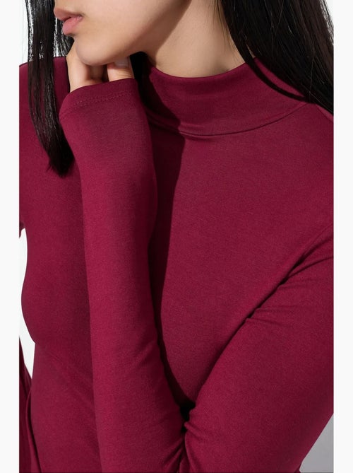 Slim-fit blouse met halve col busem - Kiabi