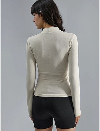 Slim-fit blouse met lange mouwen en v-hals busem