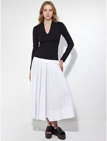 Slim-fit blouse met lange mouwen en v-hals busem