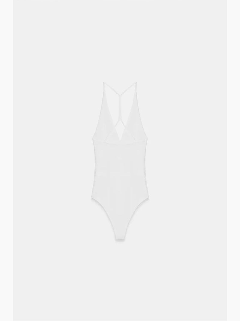 Slim fit body met halter en cut-out dilvin Wit - Kiabi