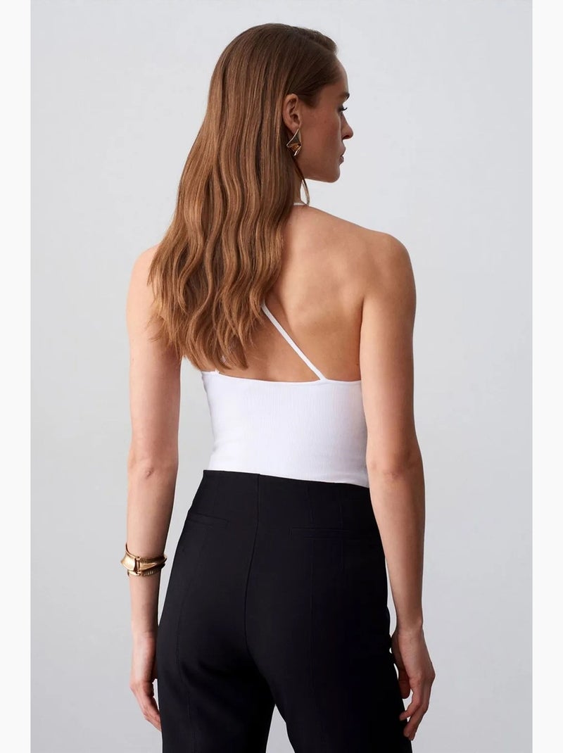 Slim fit body met halter en cut-out dilvin Wit - Kiabi