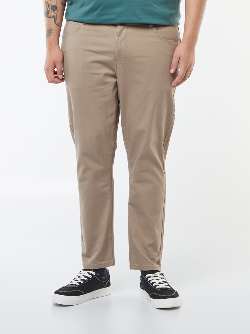 Slim fit broek - L32 Bruin - Kiabi