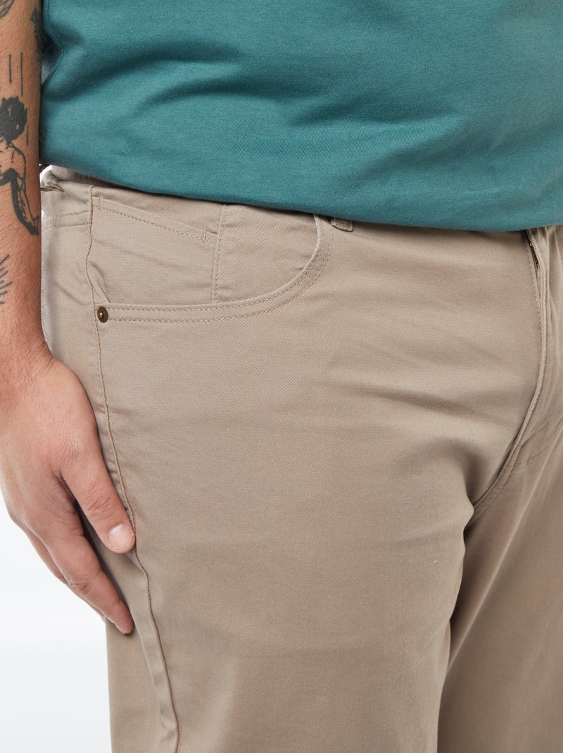 Slim fit broek - L32 Bruin - Kiabi