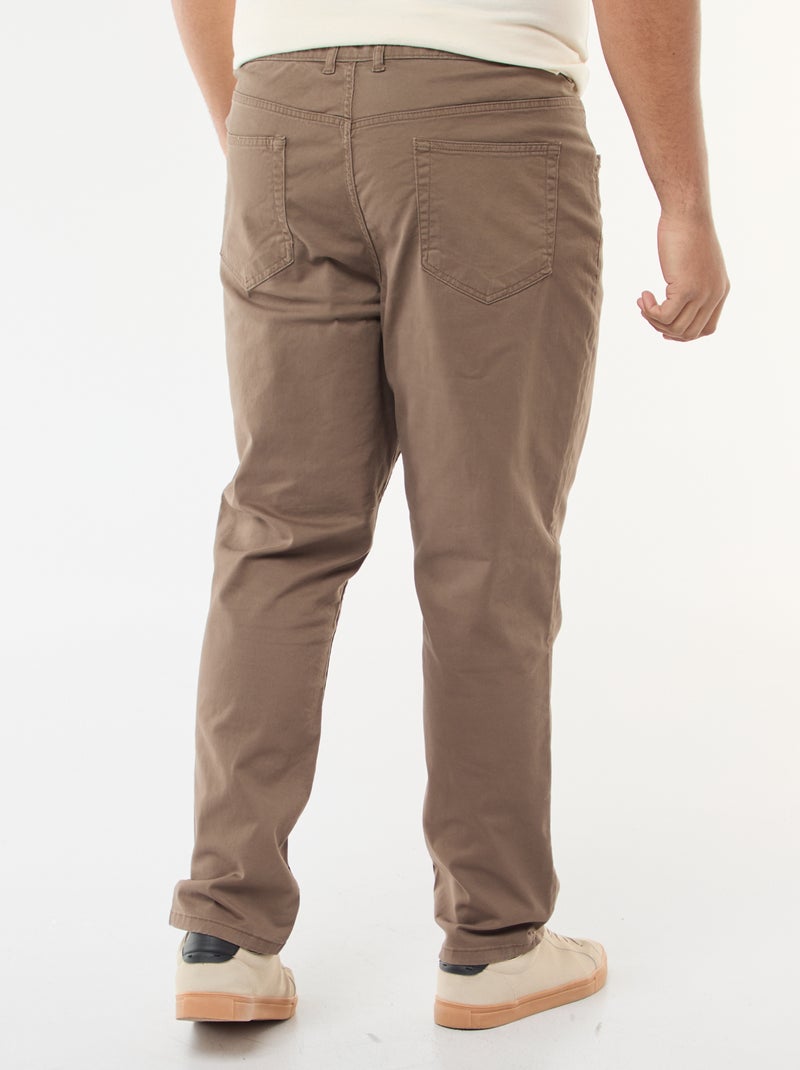 Slim-fit broek L30 Bruin - Kiabi
