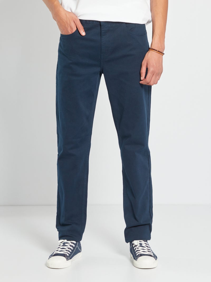 Slim-fit broek L36, voor personen die langer zijn dan 1m90 BLAUW - Kiabi