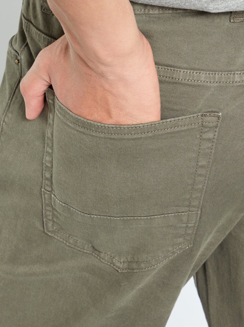 Slim-fit broek L36, voor personen die langer zijn dan 1m90 KAKI - Kiabi