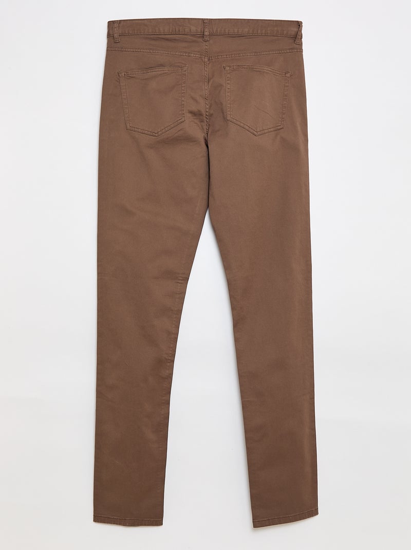 Slim-fit broek L38 +1m95 Bruin - Kiabi