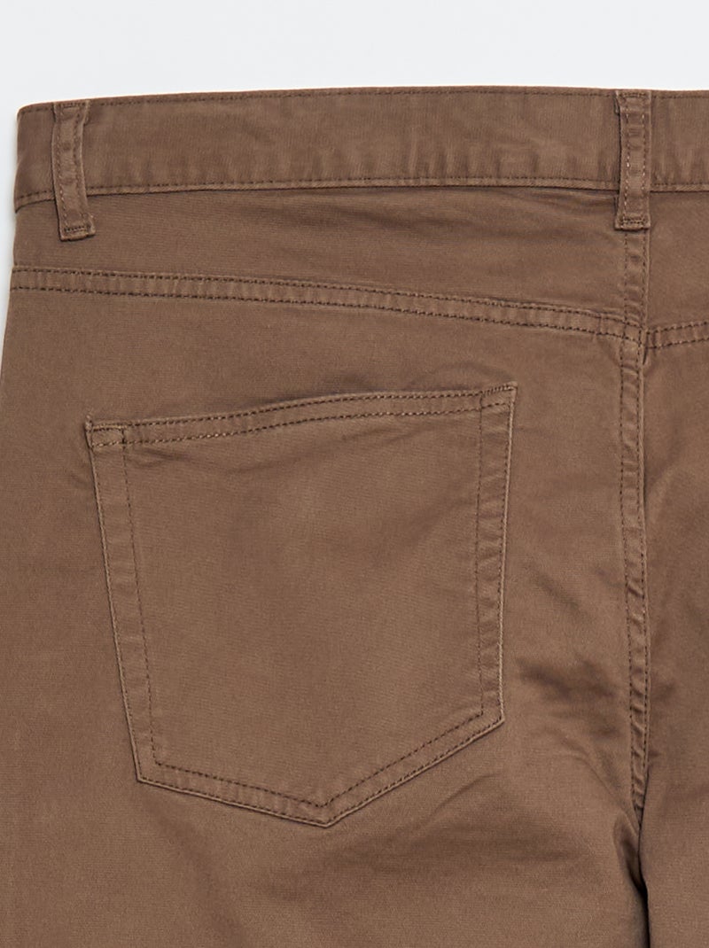 Slim-fit broek L38 +1m95 Bruin - Kiabi