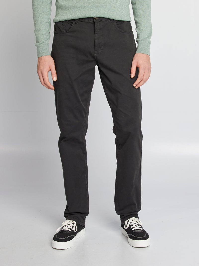 Slim-fit broek L38 +1m95 zwart - Kiabi