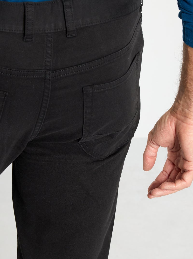 Slim-fit broek L38 +1m95 zwart - Kiabi